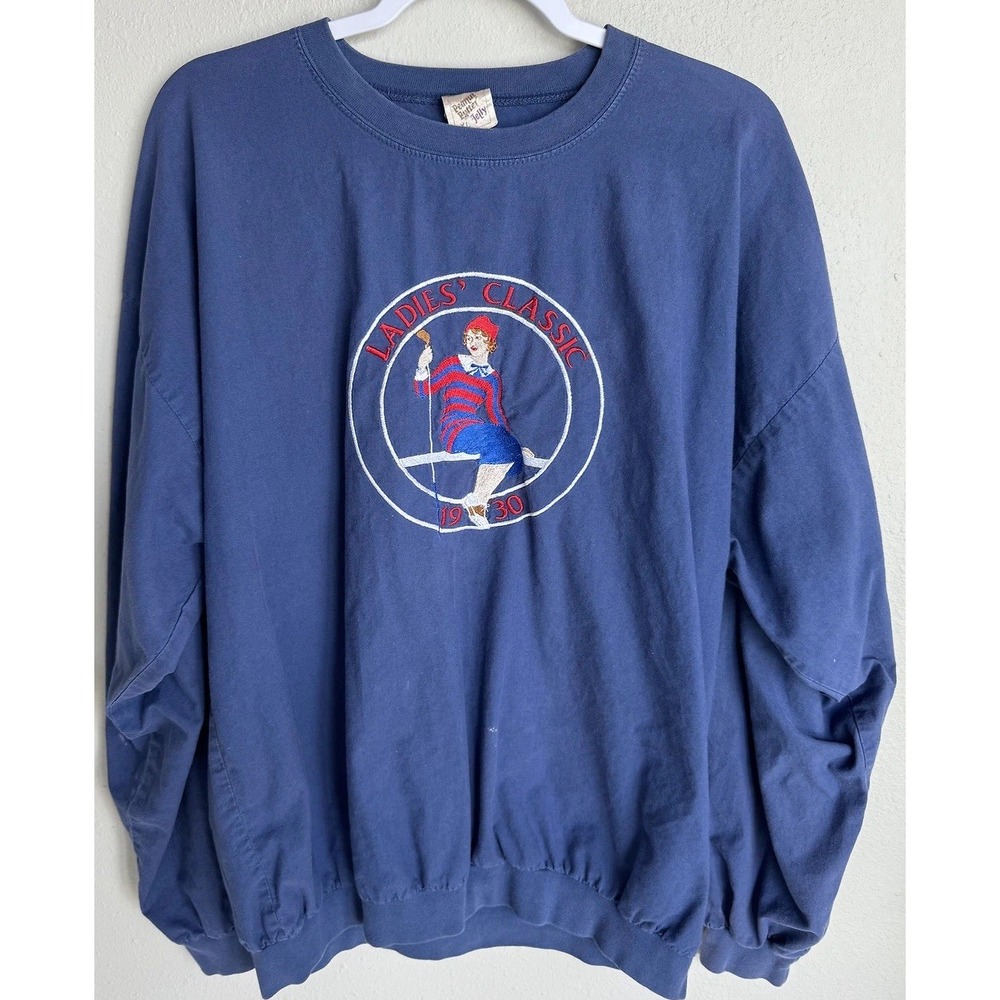 Peanut Butter & Jelly Vintage Ladies Classic 1930 Golf Sweatshirt XL Navy Blue - Picture 1 of 7